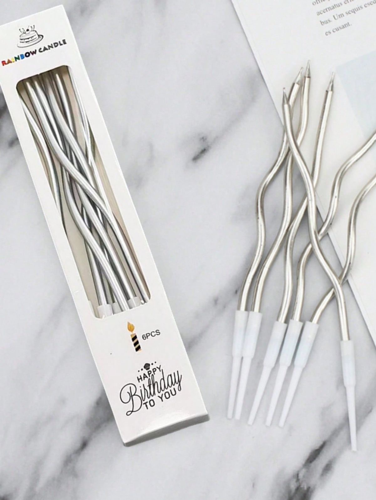 Silver Swirl Candles